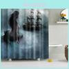 Waterproof Bathroom Fabric Shower Curtain Sheer Panel Decor 12 New Hooks