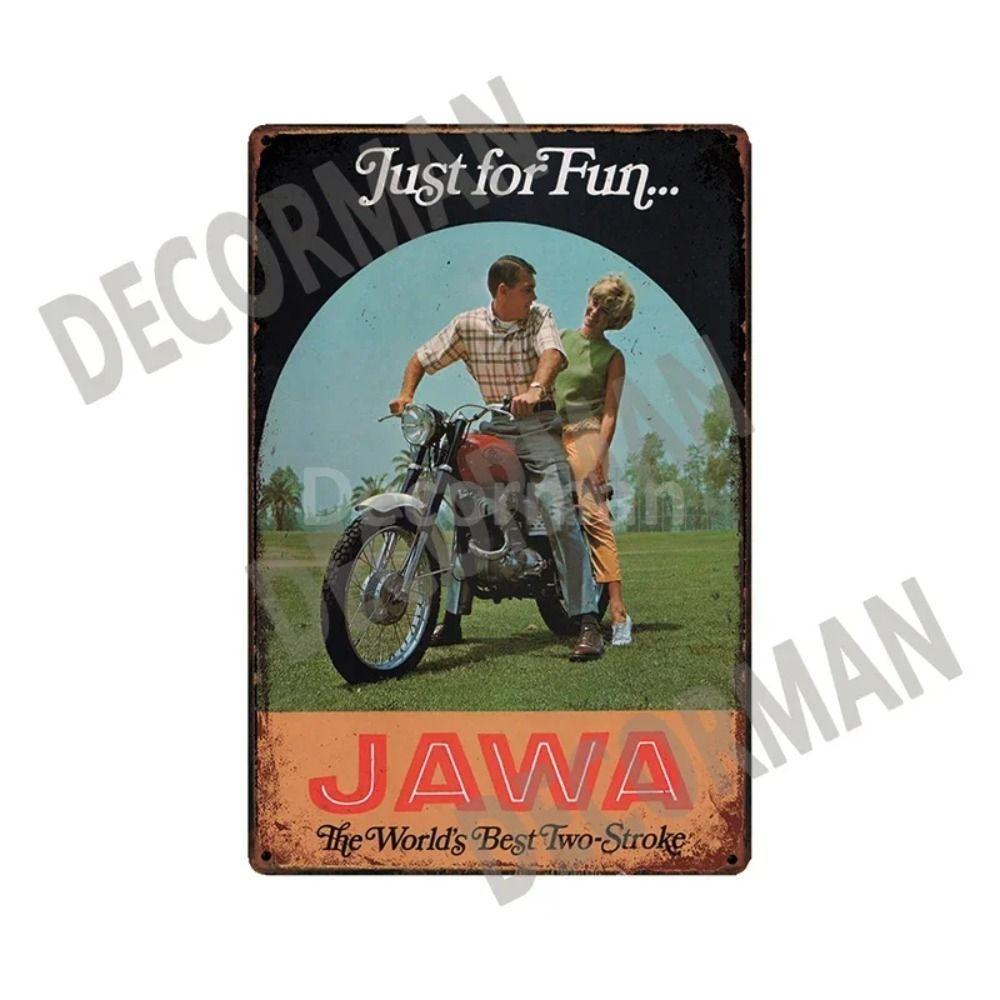 Vintage Motorcycle Tin Sign, Garage Workshop Dacha Decor 20x30cm