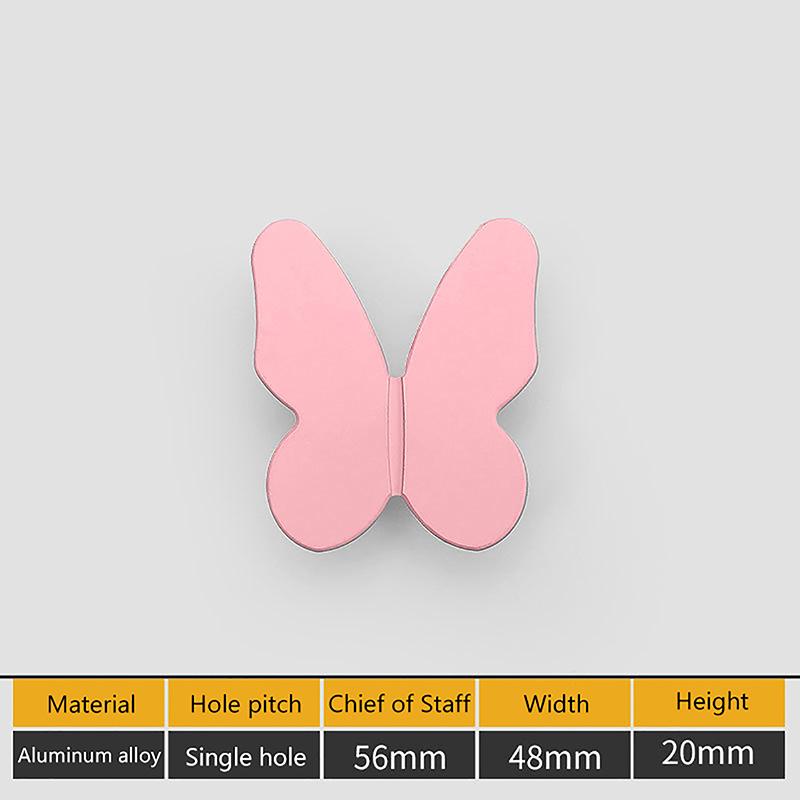 Aluminum Alloy Small Handle Wardrobe Cabinet Door Handle Creative And Simple Color Cute Butterfly Cartoon Children's Room Handle