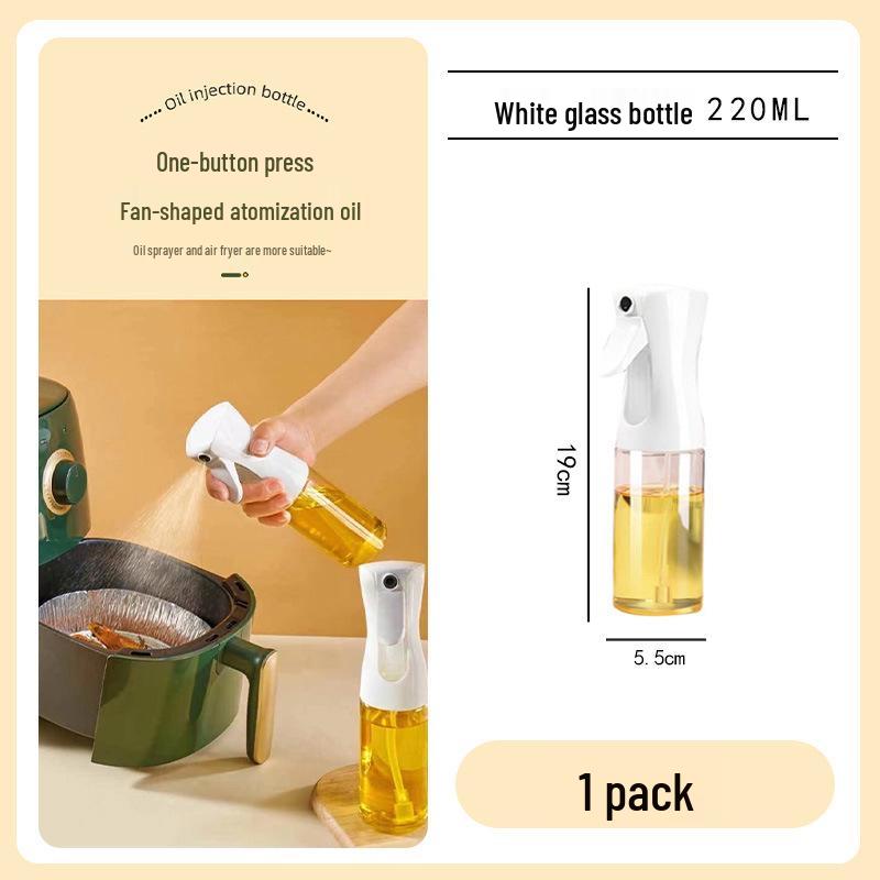 Glass Oil Sprayer Bottle for Kitchen, BBQ, and Air Fryer - Food Grade Oil Storage and Press Can