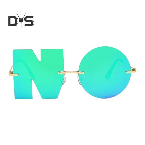 

Декоративные очки без линз с индивидуальными буквами Солнцезащитные очки для фотосъемки Без оправы Анти-УФ Цветная вспышка Зеркальное отражение На открытом воздухе Путешествия Пляж зелёный