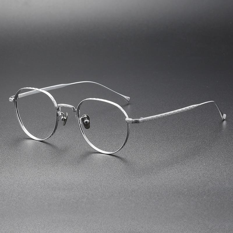 Prescription Titanium Myopia Optical Frame Eyeglasses Titanium Spectacle Mens Women Spectacles Round Glasses серебряный