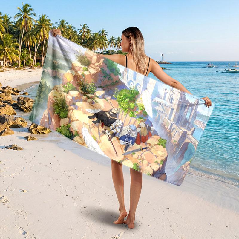 Large Beach TowelFrieren Beyond Journey's End Soft Absorbent Towel Beach Bath Home Use