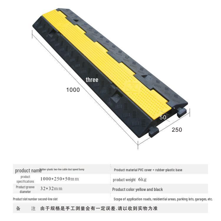 PVC Dual-Channel Speed Bump Cable Protector Board