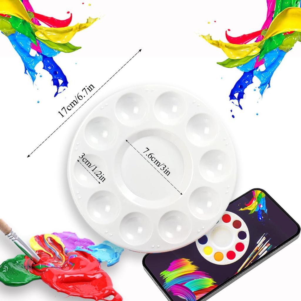 12pcs Plastic Art Palette Tray – Perfect for Adults & Kids Painting, DIY Crafts, Kindergarten Activities, and Classroom Use