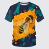 Funny Honey Bee Graphics T-Shirts Summer Fashion Short Sleeve Animal 3D Printed Loose Casual Harajuku Men's T-shirts
