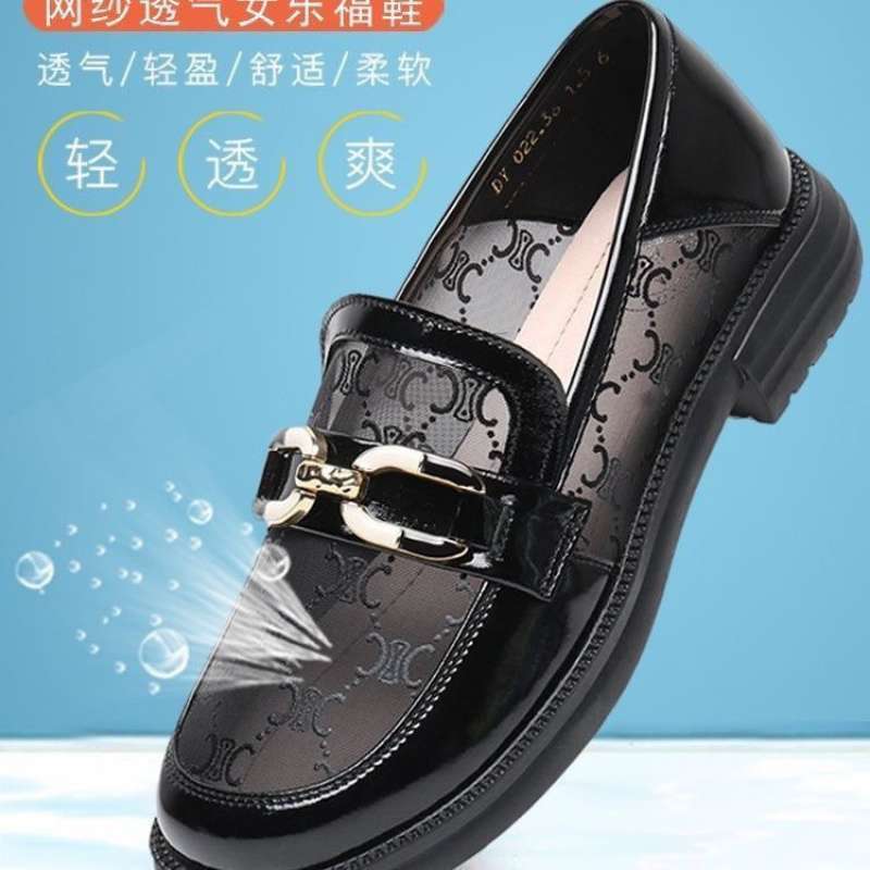 Mesh Mesh Loafers Women's Summer New Flat-soled Single Shoes Soft-soled Breathable Versatile Small Leather Shoes Women