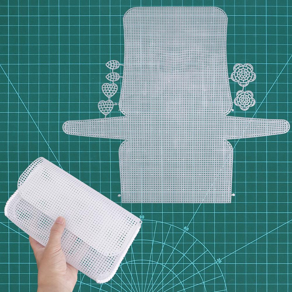 3pcs/set White Weaving Plastic Sheet for DIY Handmake Crochet Hand Bags, Durable Mesh Grids, DIY Knitting Craft Design Template