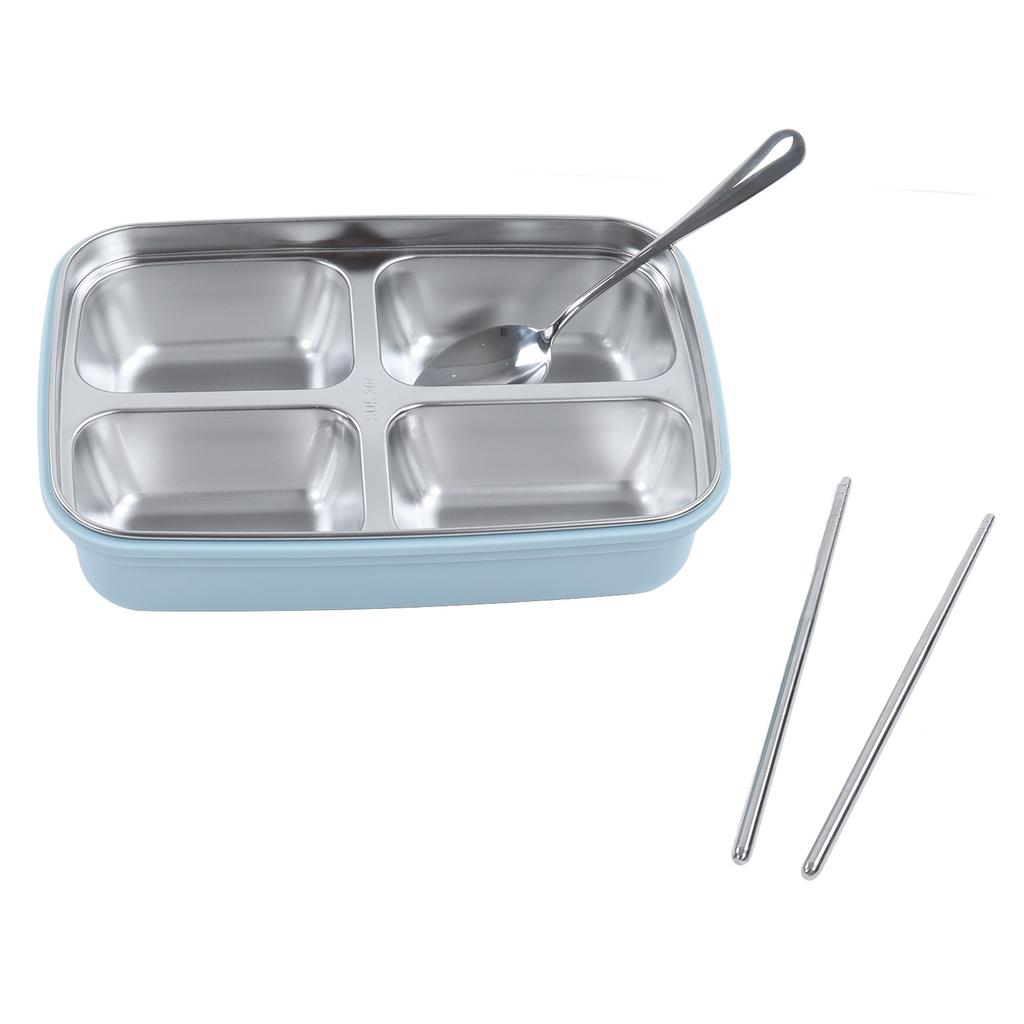 Lunch Box 4 Compartments 304 Stainless Steel Tableware Portable Lunch Containers for School Office