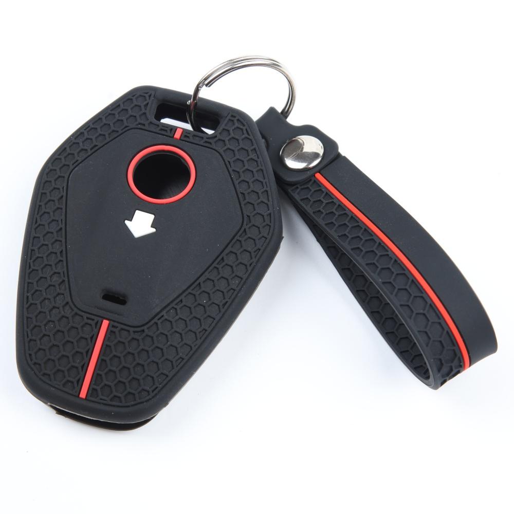Key Shell Cover for bmw with Keychain Anti-Scratch Guard Shockproof Protection Soft Grip Texture Responsive Button Touch Dust Resistant Cover