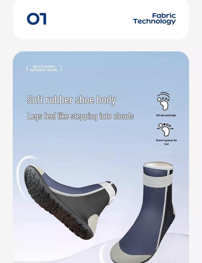 Unisex Quick-Dry Non-Slip Beach & Yoga High-Top Shoes: Soft, Cut-Resistant, Ideal for Swimming & Wading.