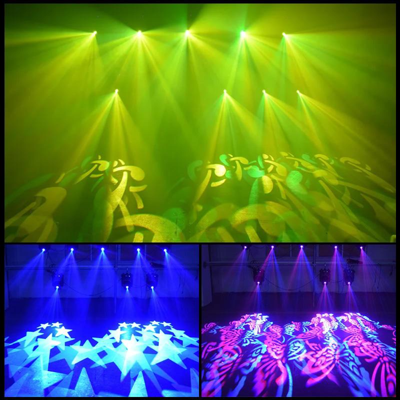 Moving Head Lights LED 100W Spot Effect 6 Rotating 7 Gobos 8 Colors Projector 5-Facet Prism DMX512 Control IP65 Disco Bar