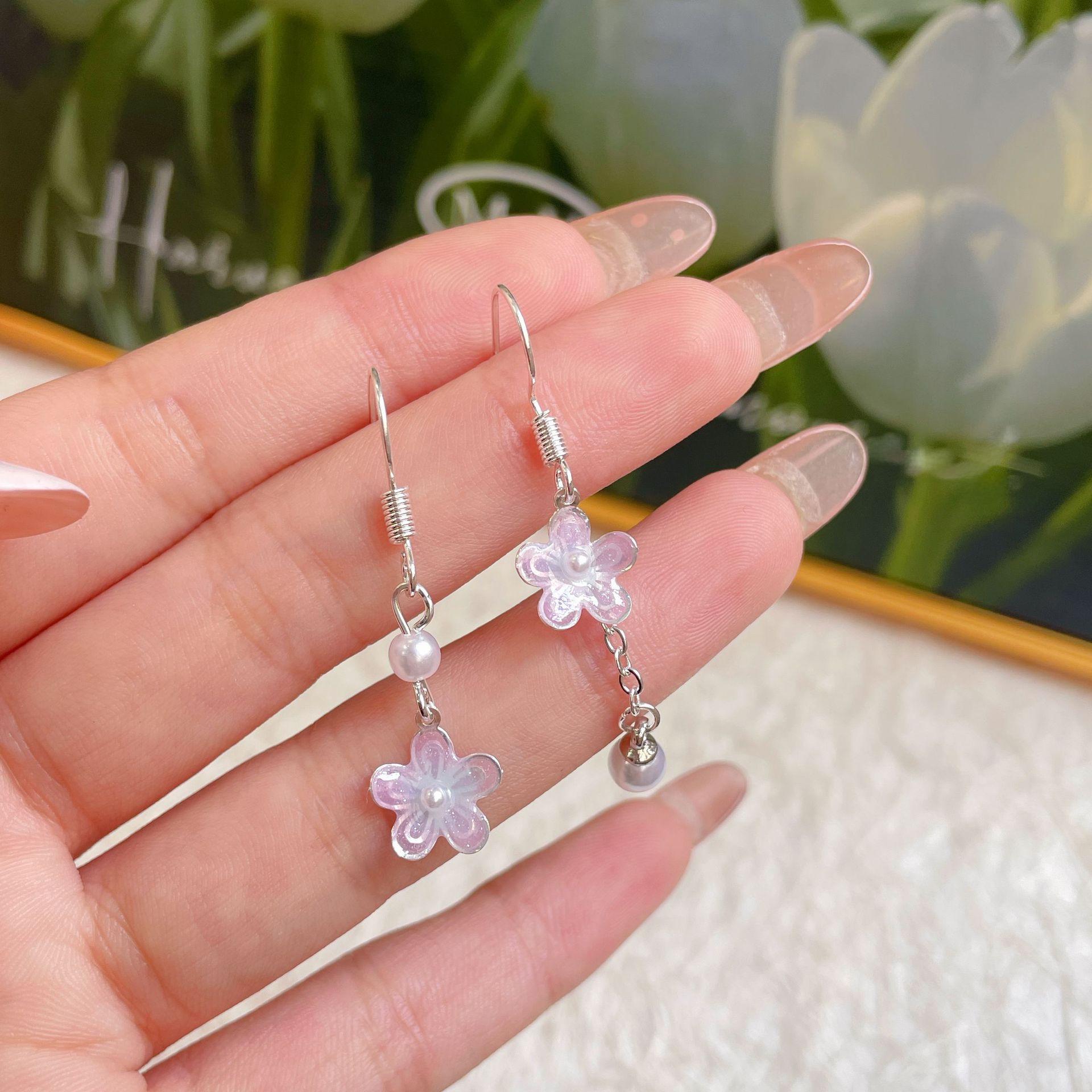 

Серьги-бабочки с фиолетовым градиентом: Элегантные серебряные серьги-иглы для женщин со свежим, милым и сказочным очарованием