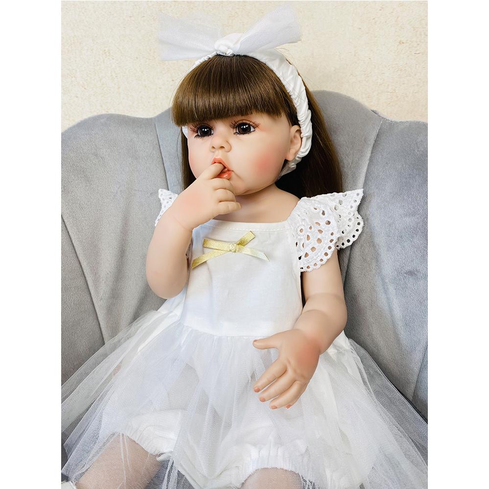 Soft Reborn Baby Doll Realistické Mini Baby Reborn Dítě s vlásky Entity Panenka pro dívku Batole Dárková hračka k narozeninám