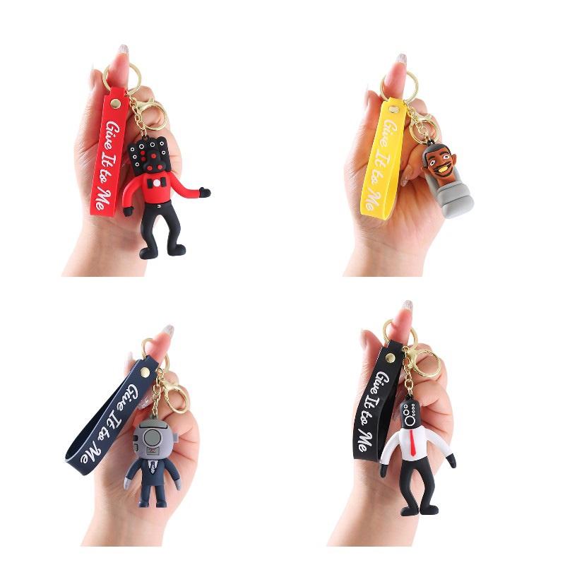 Skibidi Toilet Cartoon Keychain Bag Pendant Pvc Soft Gel Material For Car Souvenirs Wedding/birthday/graduation Gifts