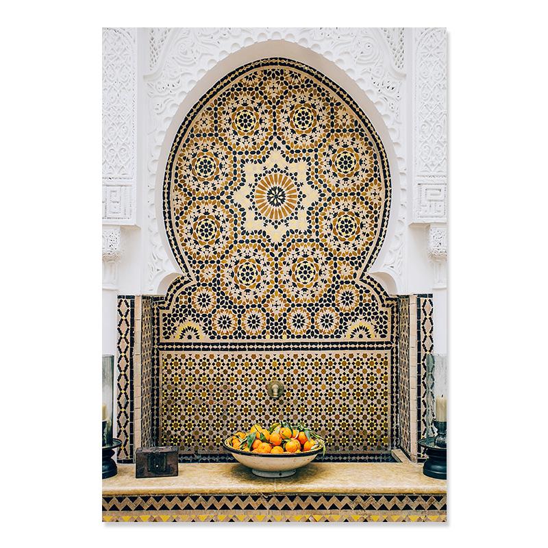 Islamisk Kalligrafi Astaka Marocko Moské Ingen Gud Utom Allah Poster Boho Canvas Målning Väggtryck Bild Sovrum Heminredning