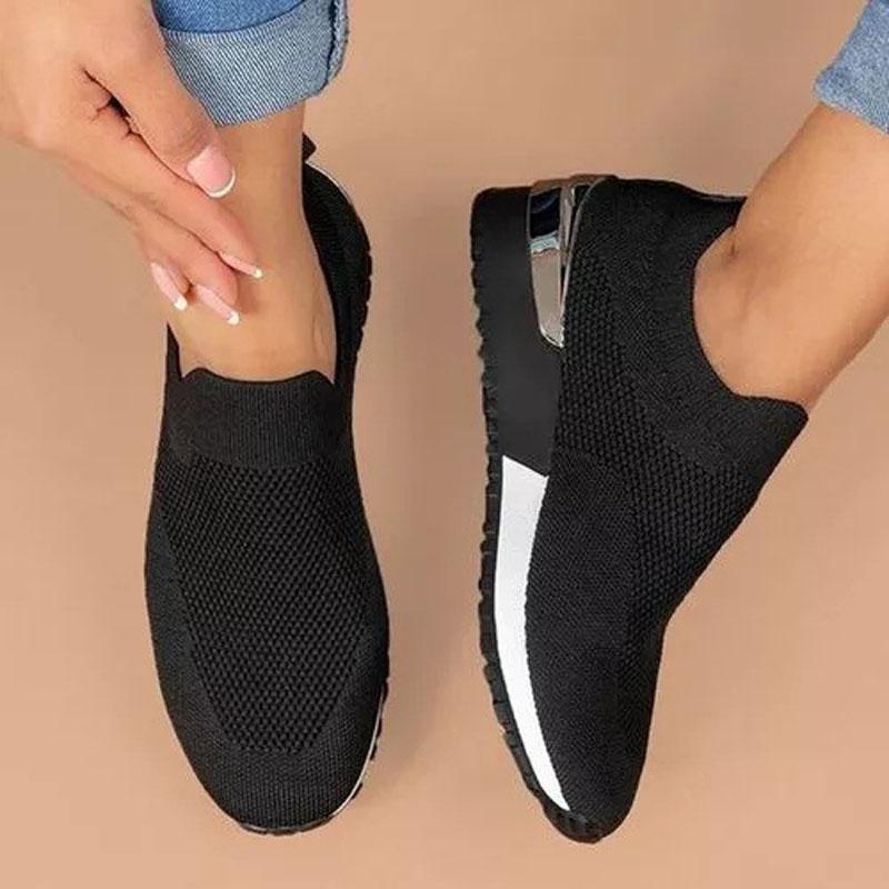 Autumn Women Platform Sneakers Breathable Mesh Casual Shoes Sports Running Shoes Women Knitted Loafers Plus Size 35-43 WSH4524