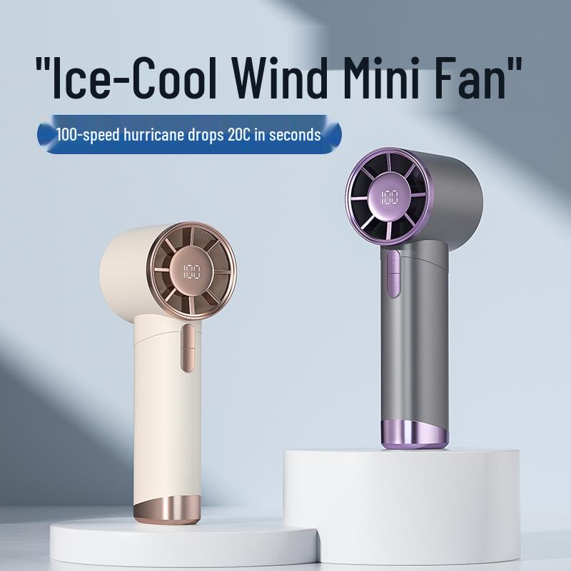100-Speed USB Rechargeable Bladeless Handheld Fan with Stepless Control