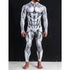 Unisex Cyber Punk 3D Digital Printing Halloween Party Role Play Outfit Women Men Cosplay Costume Carnival Jumpsuit