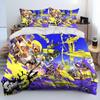 Anime-Themed Splatoon Design Bedding, 3D Digital Print, All-Season Polyester Quilt Cover & 1/2 Pillowcases