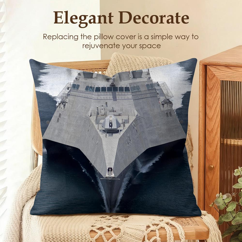 Destroyers Usa Cool Cushion Cover Natural Linen Organic Fabric Double-Sided Printing Sofa Home Decor Gift Pillow Case