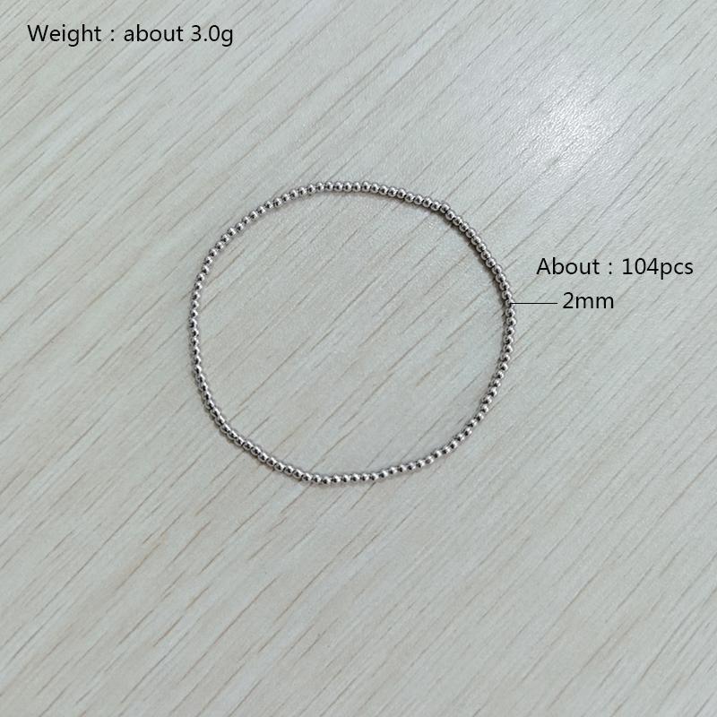 Fashion Jewelry Non Fading Waterproof Metal Ball Multiple Models Quality Smooth Solid Beads Elastic Stainless Steel Bracelets