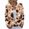 Damen Halloween Strick-Cardigan mit Knöpfen