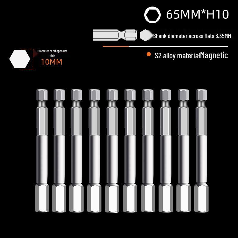 Hexagonal High Hardness S2 Bit Set for Pneumatic & Electric Screwdrivers