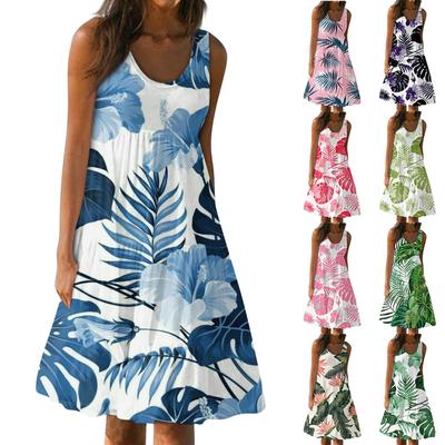 Women's Dress Cute Casual Print Slip Beach Skirt Sundress