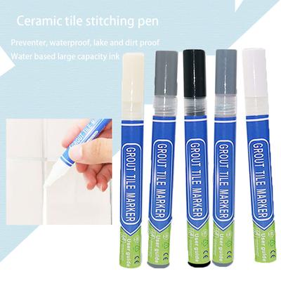 Home Tile Grout Pen Water Resistant Kitchen Tile Repair Anti Mould Professional Grout Marker Paint Cleaner Gray