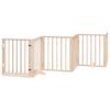 9 Piece Foldable Dog Gate with Door 450 cm Poplar Wood