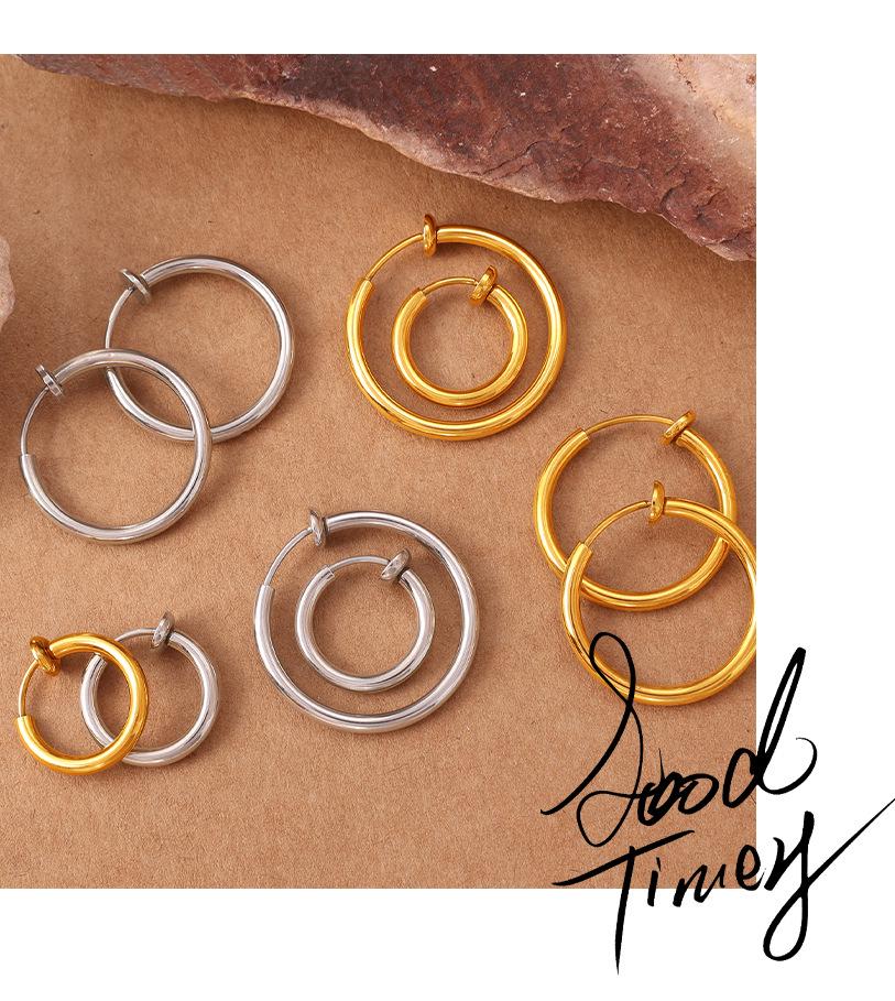 Unisex Geometric Hoop Earrings - Trendy Cross-border Hip Hop Style