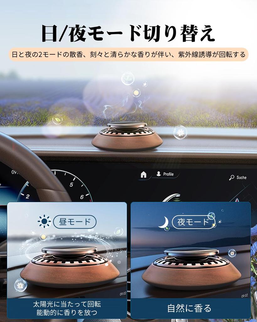 Car Air No Charging Rotating Fragrance Release In 1 Silent Circulating High Temperature Dual Mode Incense Included with 2 Zelkova Luxury Car Suitable