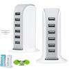 30W 6-Port USB Charger with Smart Distribution, 5V/6A, Sailboat Design