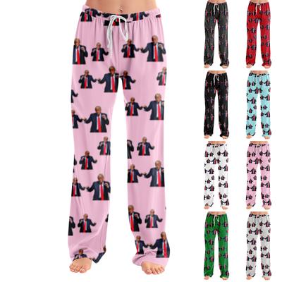 Erwachsene Schlafanzughose Nachtwäsche Lässig Kordelzug Elastischer Bund Hose Bequem Gerade Yoga Lockere Hose
