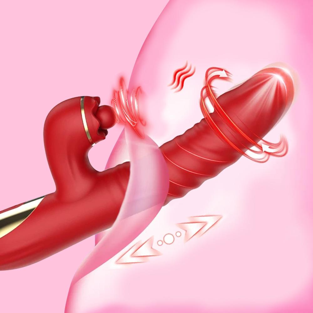 Cunnilingus Vibrator Retractable Swivel Dildo Clitoral Stimulator Female Intimate Sex Toys Female Dildo G-spot Vibrator Masturbator Vagina Vibrator