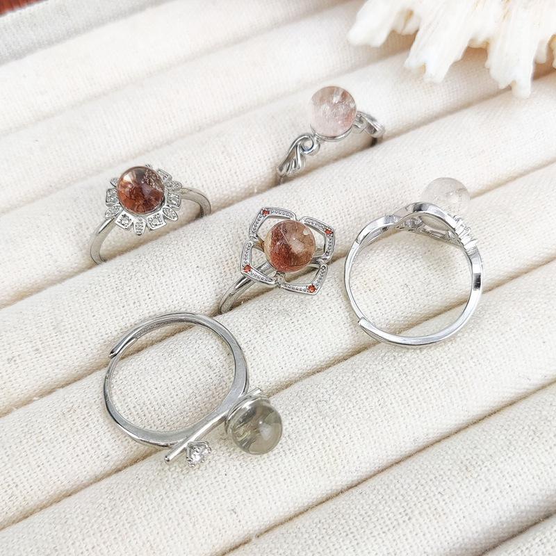 Adjustable Natural Crystal Tiger Eye Ring in Coffee Color