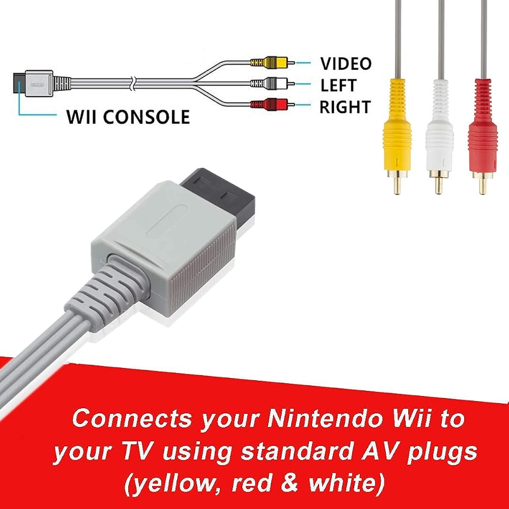 Wii/Wii U AV Cable AV Conversion Cable AV Composite Cable RCA Conversion Adapter Component Termin...