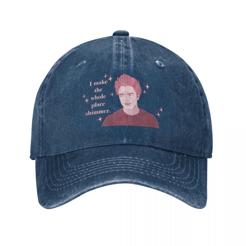 Vintage Sparkly Edward Baseball Cap Unisex Distressed Denim Headwear The Twilight Saga Outdoor Summer Hats Cap