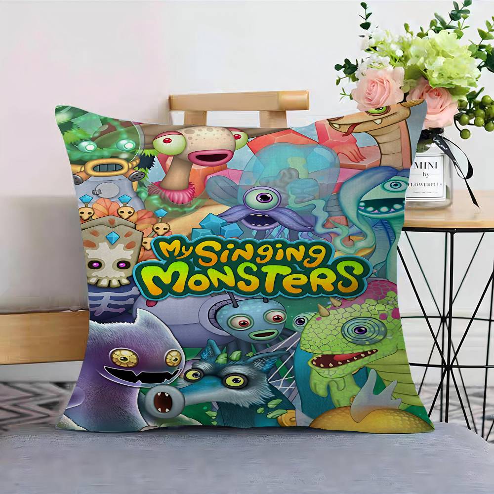 Game My Singing Monsters Office Cushion Pillowcase Car Cushion Cover45X45CM Lumbar Pillowcase Sofa Pillowcover