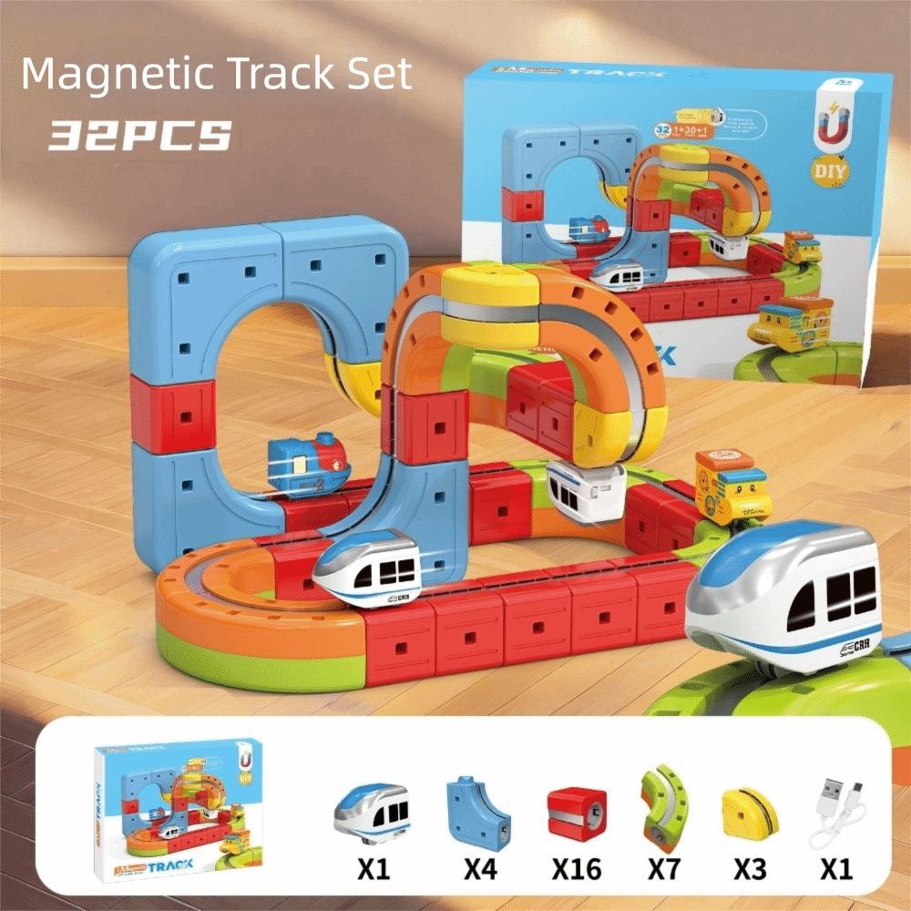 DIY Track Fusio Magnetic Car Toy 3D Cube Track Trackle Toy Set New Track Fusio Toys