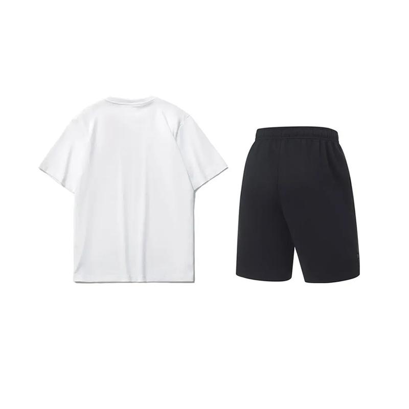 Li-Ning Starry Letter Logo Print Fashionable Romantic Versatile Round Neck Pullover Short Sleeve T-Shirt Casual Sports Suit AHSS971-3+AKST543-3