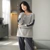 Gray Antibacterial Pajamas Women's Spring and Autumn Summer Pure Cotton Waffle Korean Thin Long-sleeved Loungewear Large Size Set