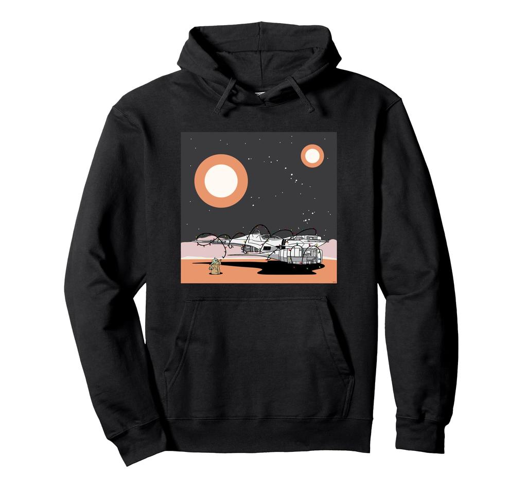 Star Wars Grogu Christmas Lights N-1 Starfighter Hoodie