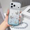 Star diamond Epoxy is suitable for Apple 15PROMAX mobile phone case love glitter with pearl rhinestone butterfly 14Pro.