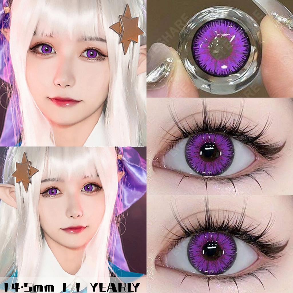 Eyeshare Colored Contact Lenses Halloween Red Contacts Crazy Cosplay Cosmetic Blue Contact Lens for Anime Accessories Yearly Use Lenses