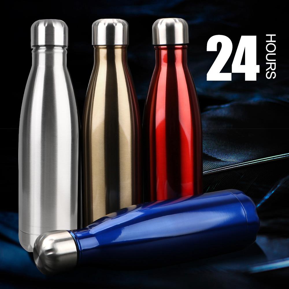 Double-Wall Insulated Vacuum Flask Stainless Steel Water Bottle BPA Free Thermos 500ml Cola Water Beer Thermos for Sport Bottles