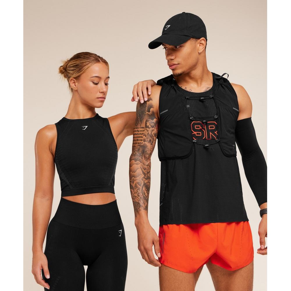 Gymshark Running Seamless Tank Gs Black Gs Asphalt Grey B5c8j Bcyl