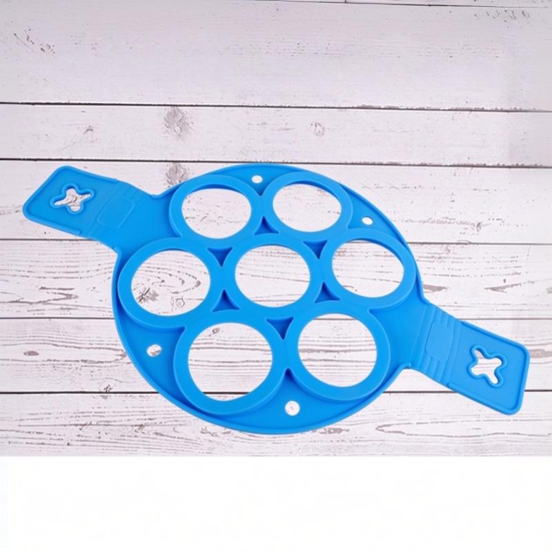 Silicone Non Stick Pot 7-Hole Baking Mold Food-Grade Handle Fried Eggs Pancake Omelet Mold Home Cooking Kitchen Tool Baking Mold