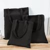 Black Canvas Tote Bag with Logo Print - Eco-friendly for Students